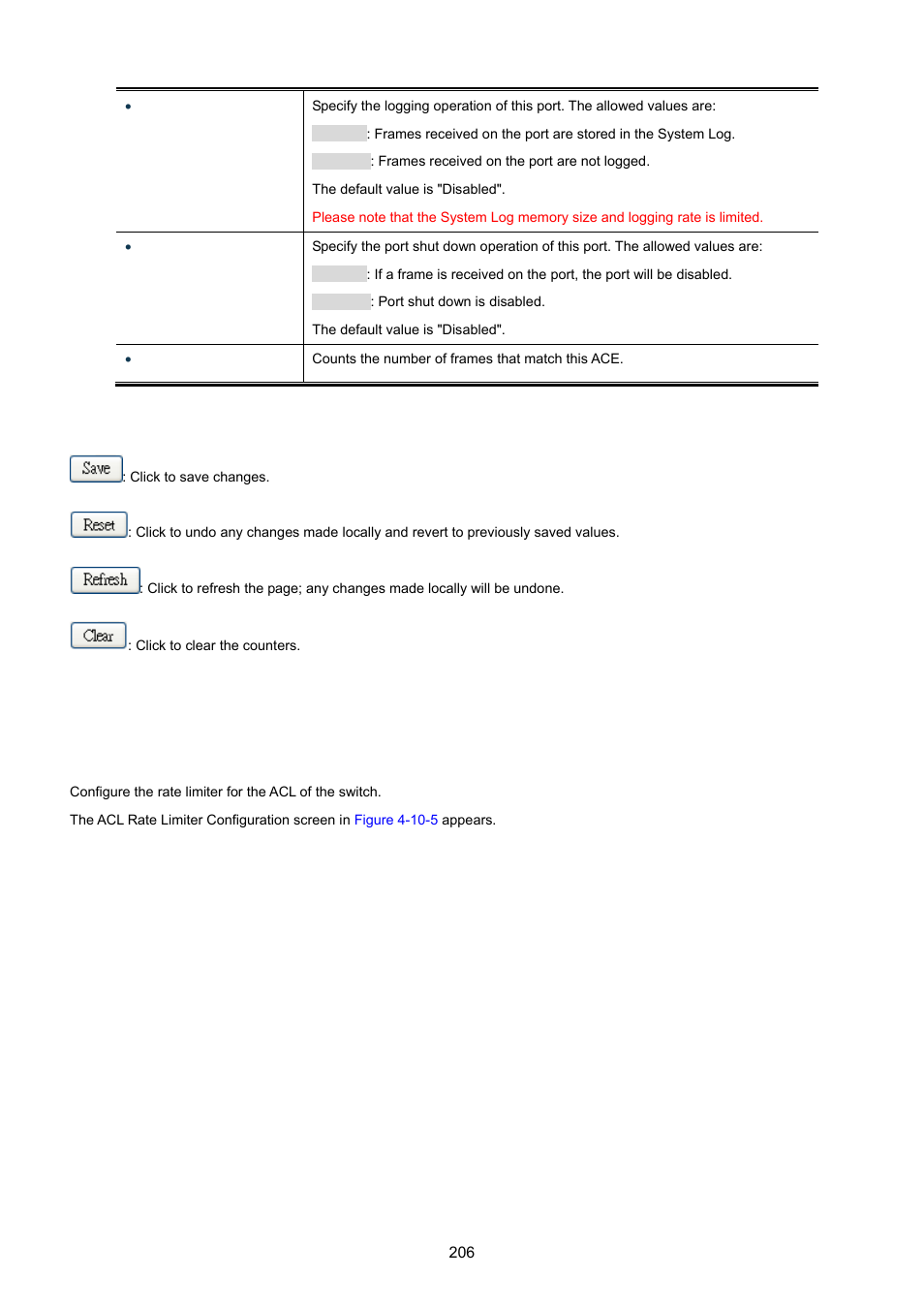 5 acl rate limiter configuration | PLANET MGSW-24160F User Manual | Page 206 / 523