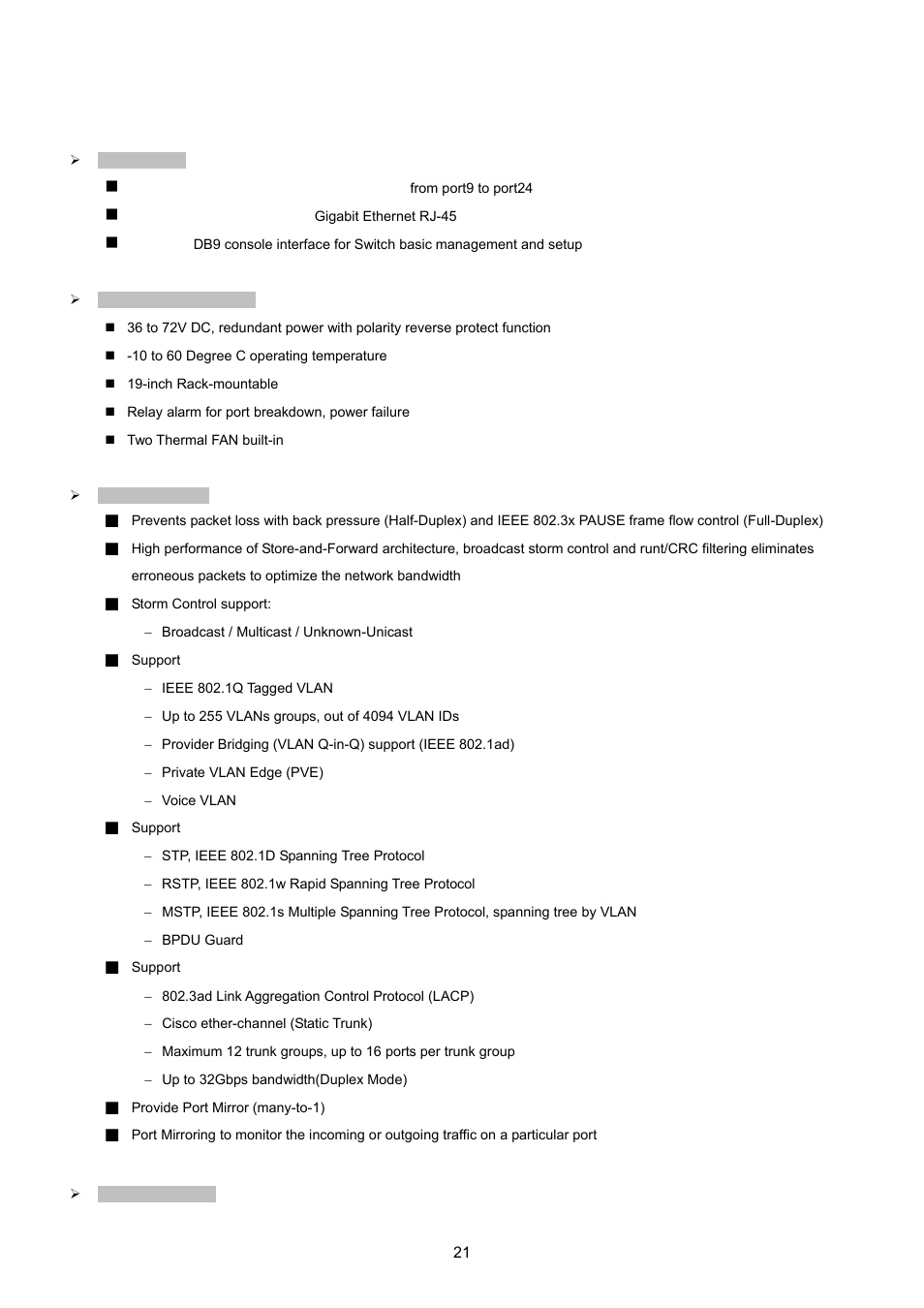 4 product features | PLANET MGSW-24160F User Manual | Page 21 / 523