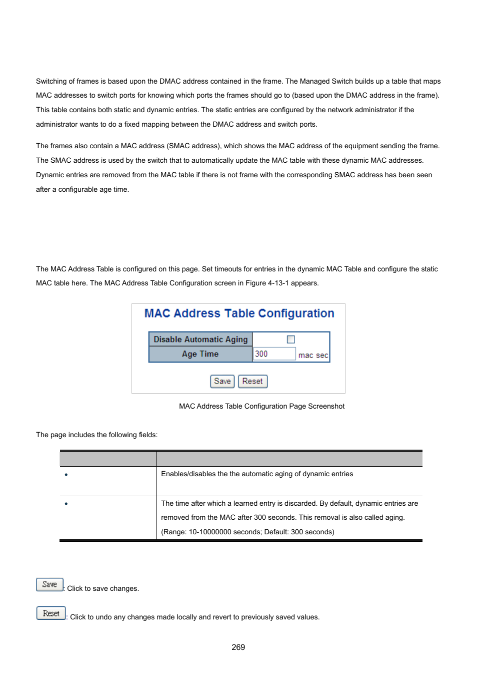 13 address table, 1 mac address table configuration | PLANET MGSW-24160F User Manual | Page 269 / 523