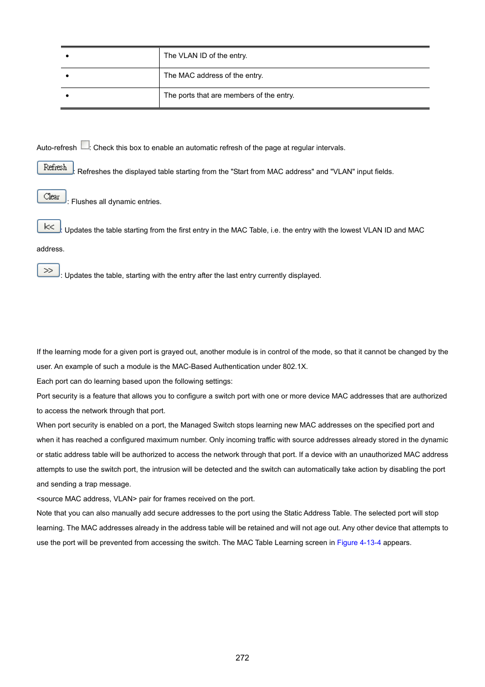 4 mac table learning | PLANET MGSW-24160F User Manual | Page 272 / 523