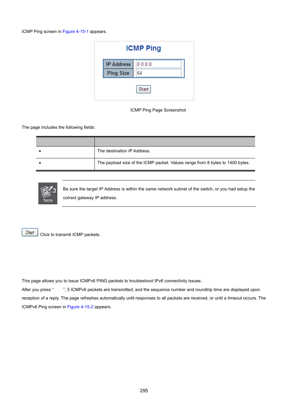 2 ipv6 ping | PLANET MGSW-24160F User Manual | Page 295 / 523