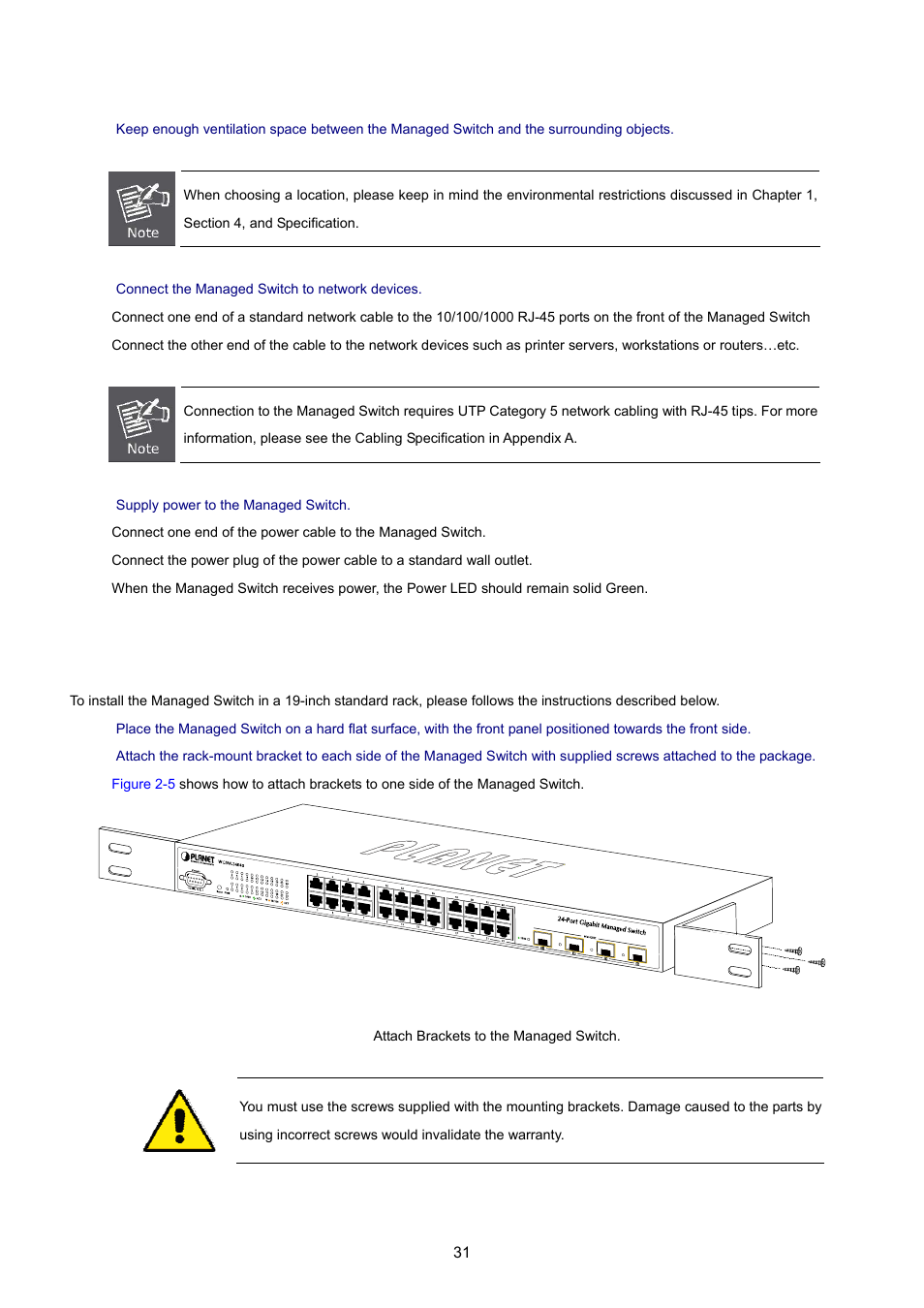2 rack mounting | PLANET MGSW-24160F User Manual | Page 31 / 523