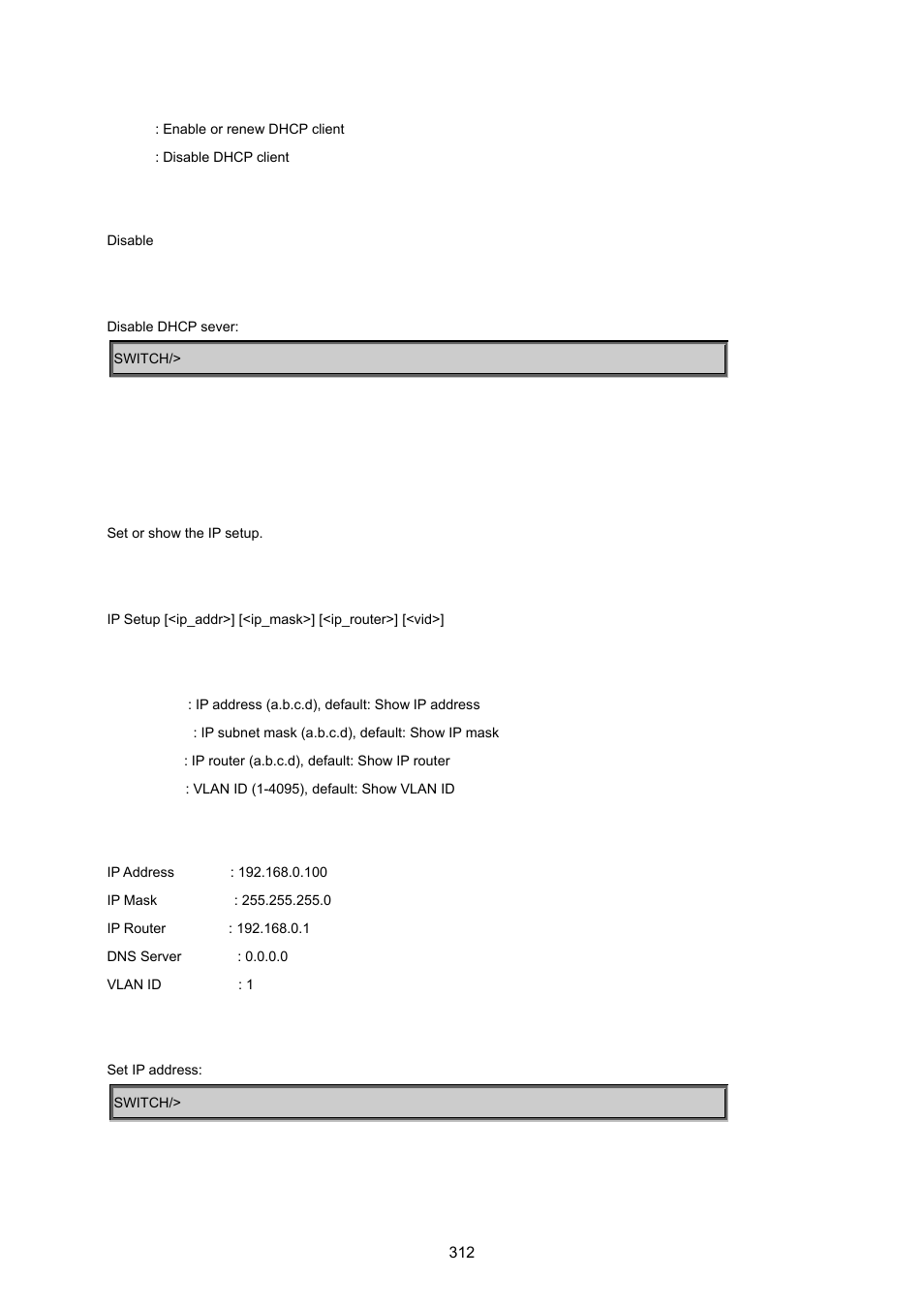 Ip setup | PLANET MGSW-24160F User Manual | Page 312 / 523