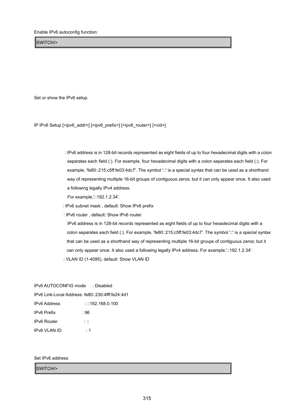 Ipv6 setup | PLANET MGSW-24160F User Manual | Page 315 / 523