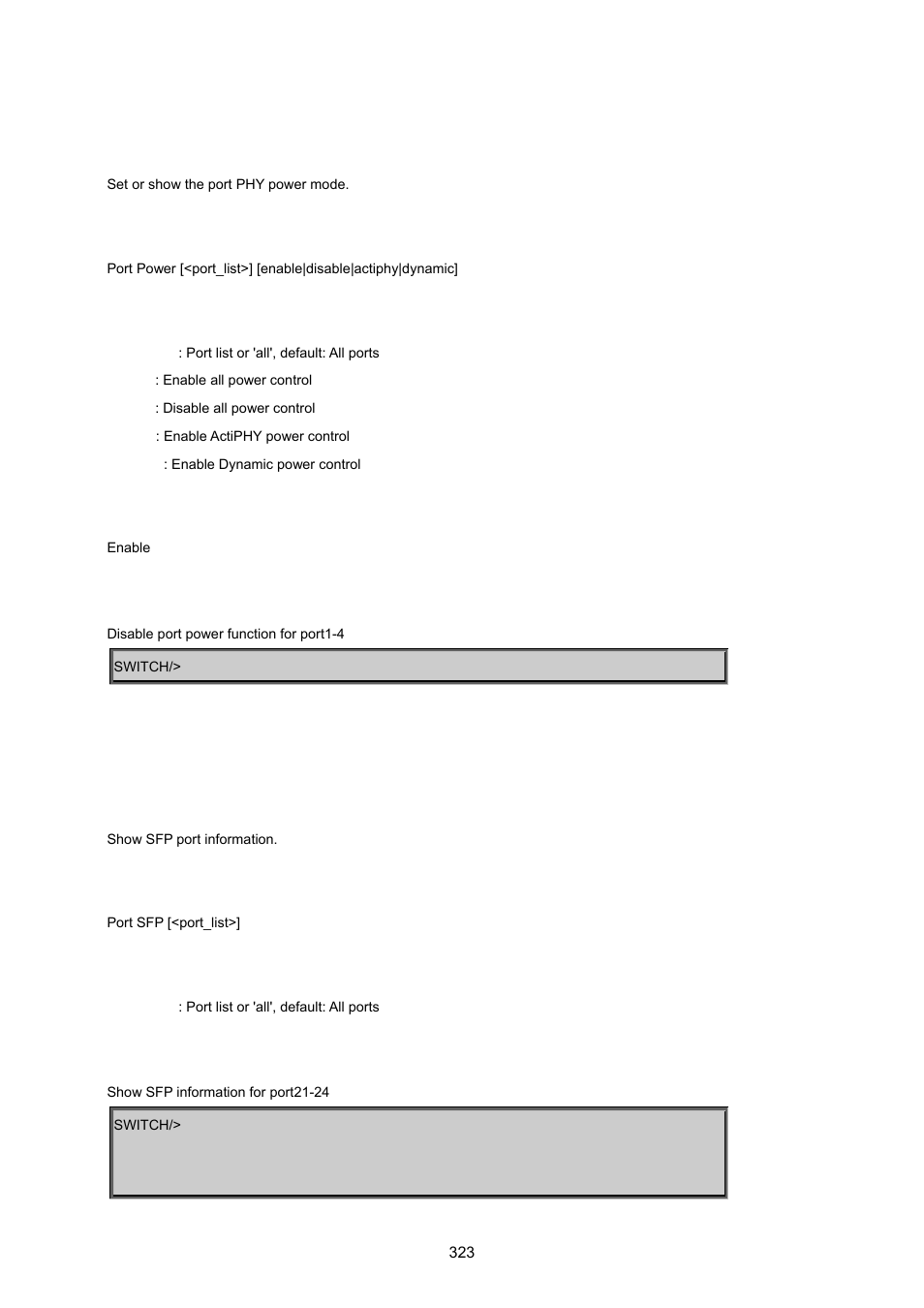 Port power, Port sfp | PLANET MGSW-24160F User Manual | Page 323 / 523