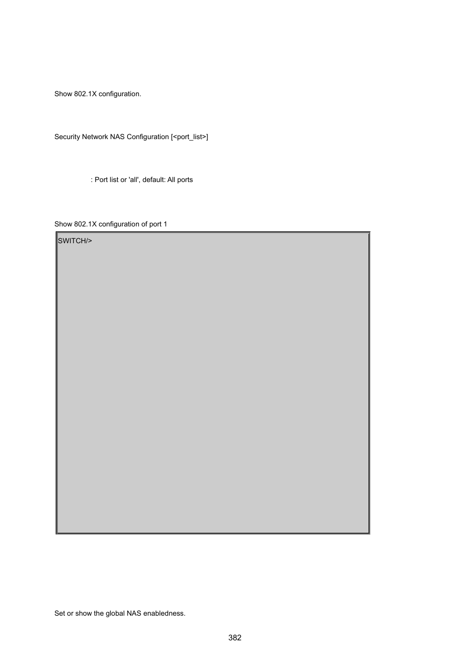 Security network nas configuration, Security network nas mode | PLANET MGSW-24160F User Manual | Page 382 / 523