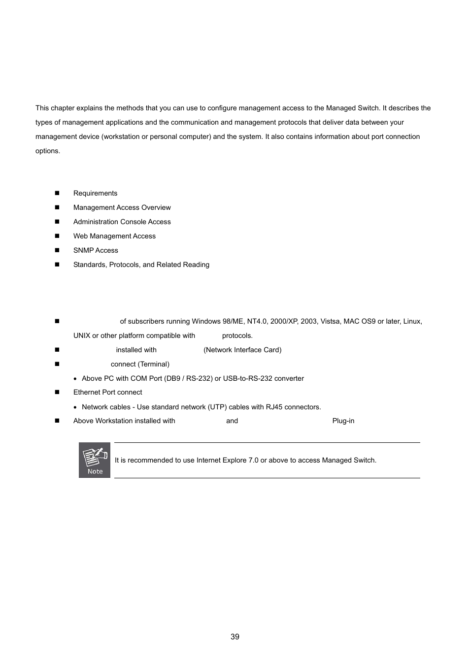 Switch management, 1 requirements | PLANET MGSW-24160F User Manual | Page 39 / 523
