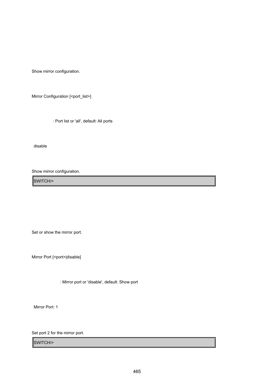 15 mirror command, Mirror configuration, Mirror port | PLANET MGSW-24160F User Manual | Page 465 / 523