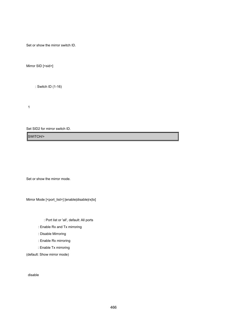 Mirror sid, Mirror mode | PLANET MGSW-24160F User Manual | Page 466 / 523