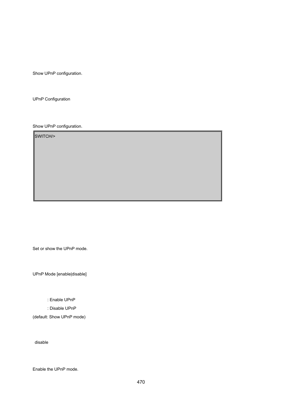 18 upnp command, Upnp configuration, Upnp mode | PLANET MGSW-24160F User Manual | Page 470 / 523