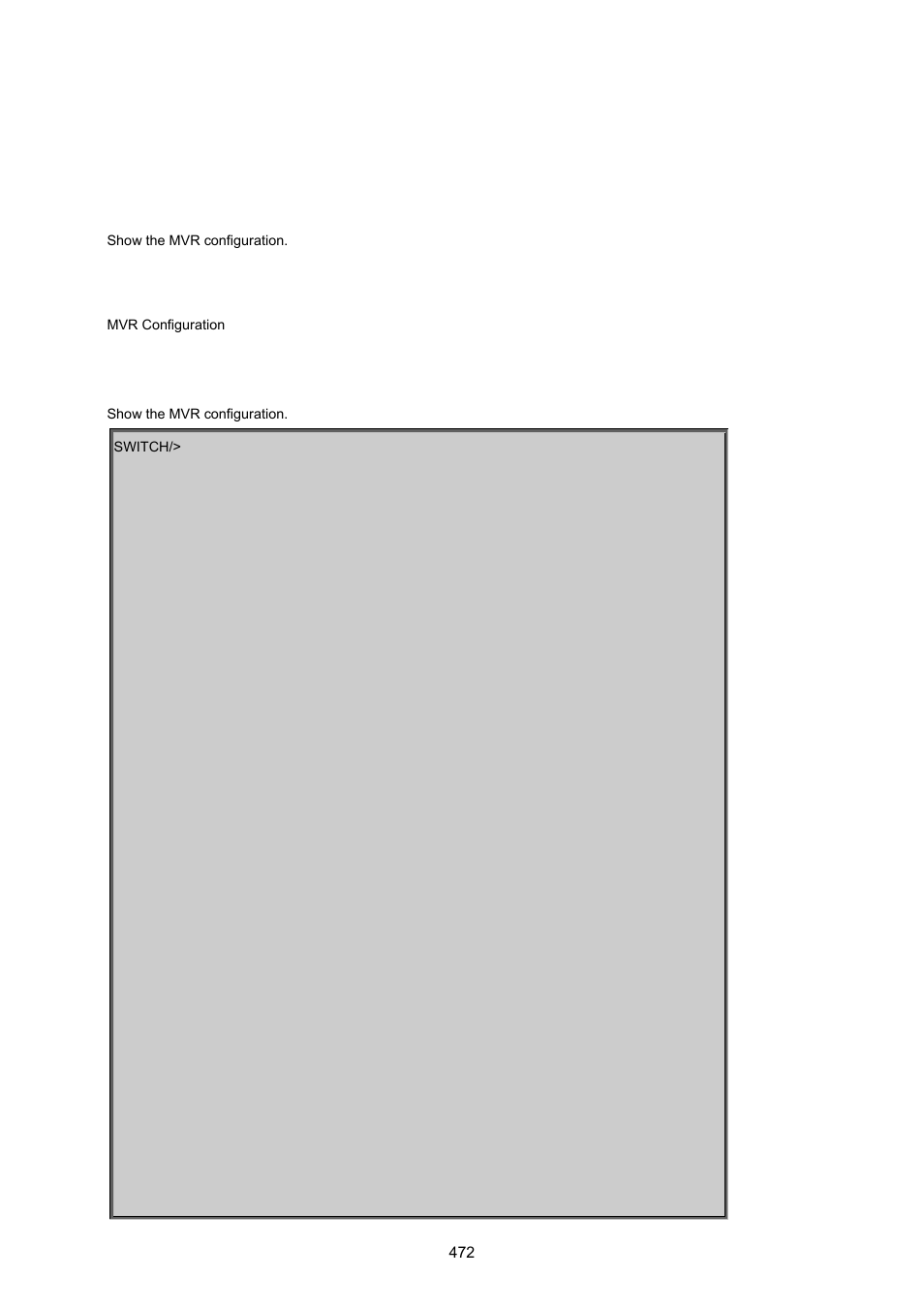 19 mvr command, Mvr configuration | PLANET MGSW-24160F User Manual | Page 472 / 523