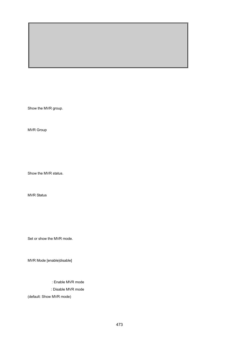 Mvr group, Mvr status, Mvr mode | PLANET MGSW-24160F User Manual | Page 473 / 523