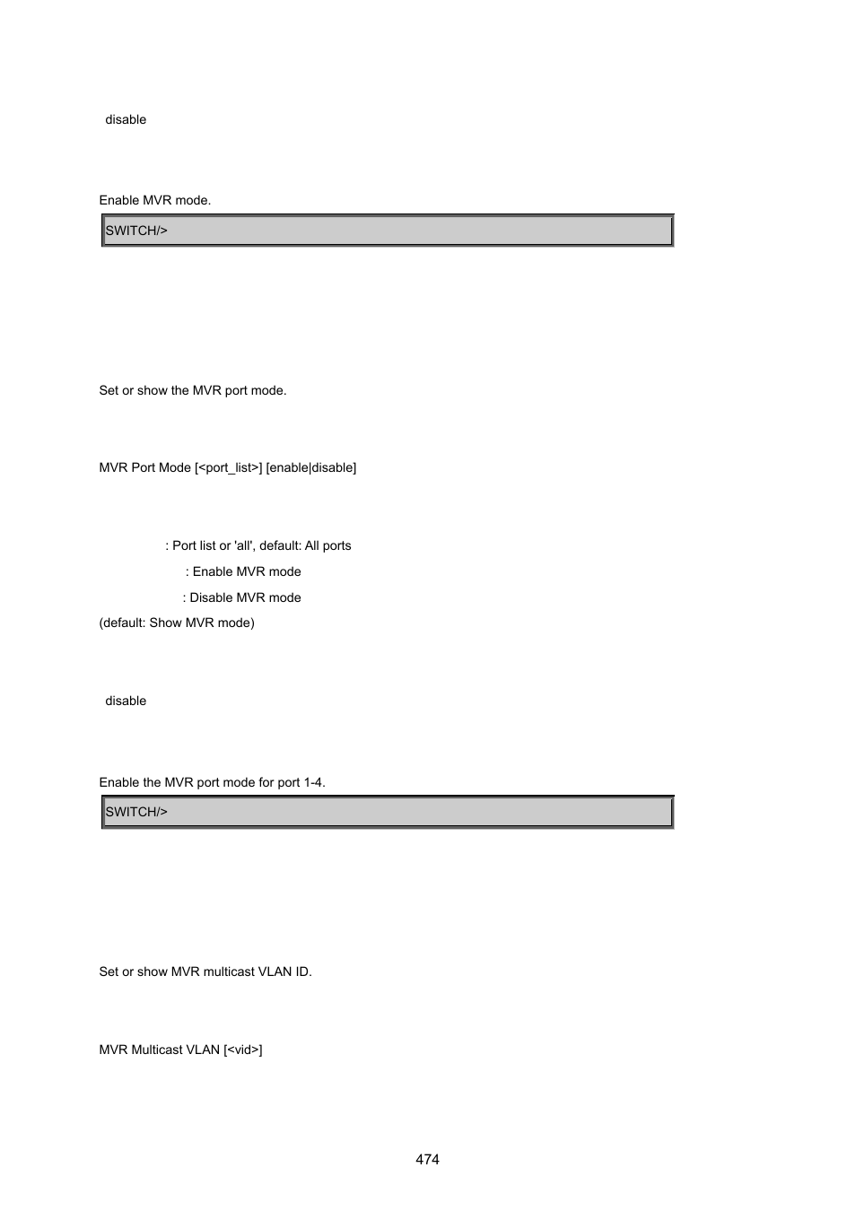 Mvr port mode, Mvr multicast vlan | PLANET MGSW-24160F User Manual | Page 474 / 523