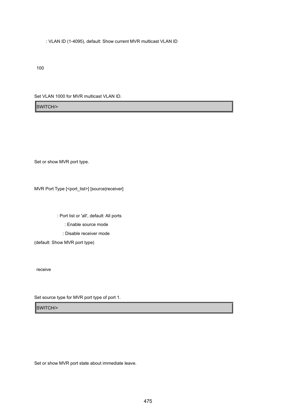 Mvr port type, Mvr immediate leave | PLANET MGSW-24160F User Manual | Page 475 / 523