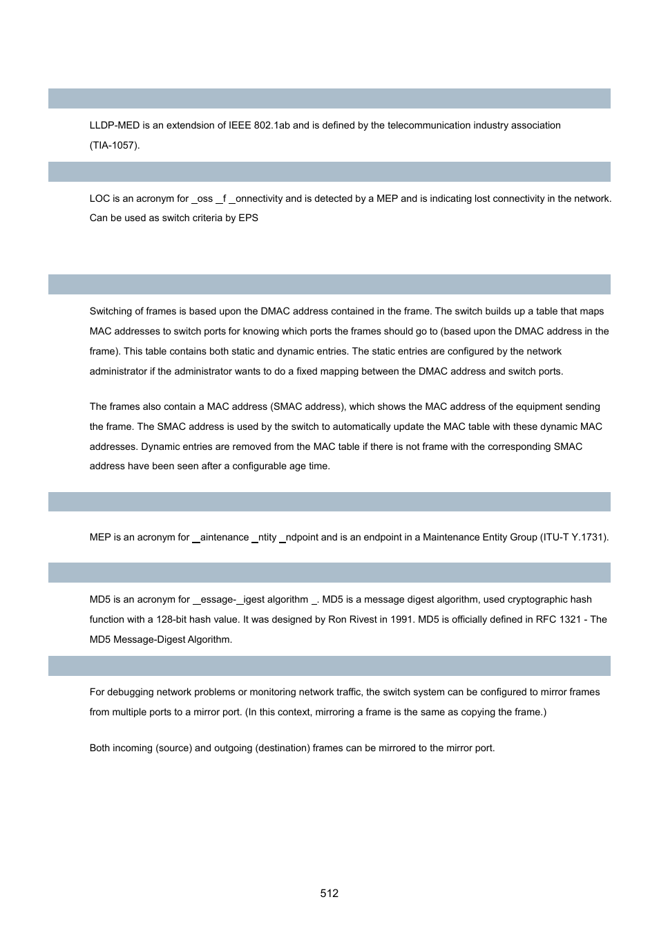 PLANET MGSW-24160F User Manual | Page 512 / 523