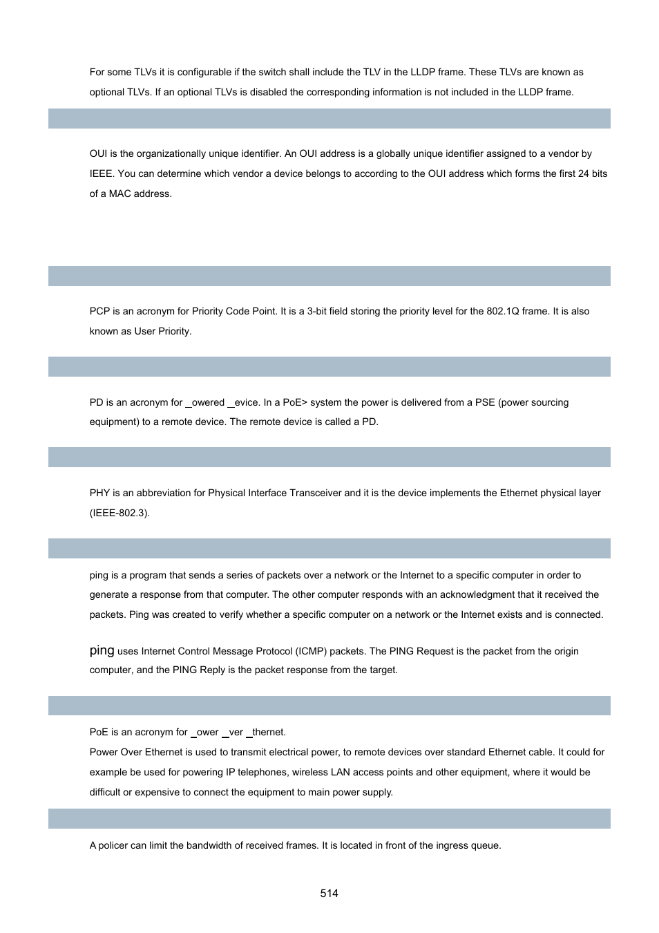 Ping | PLANET MGSW-24160F User Manual | Page 514 / 523