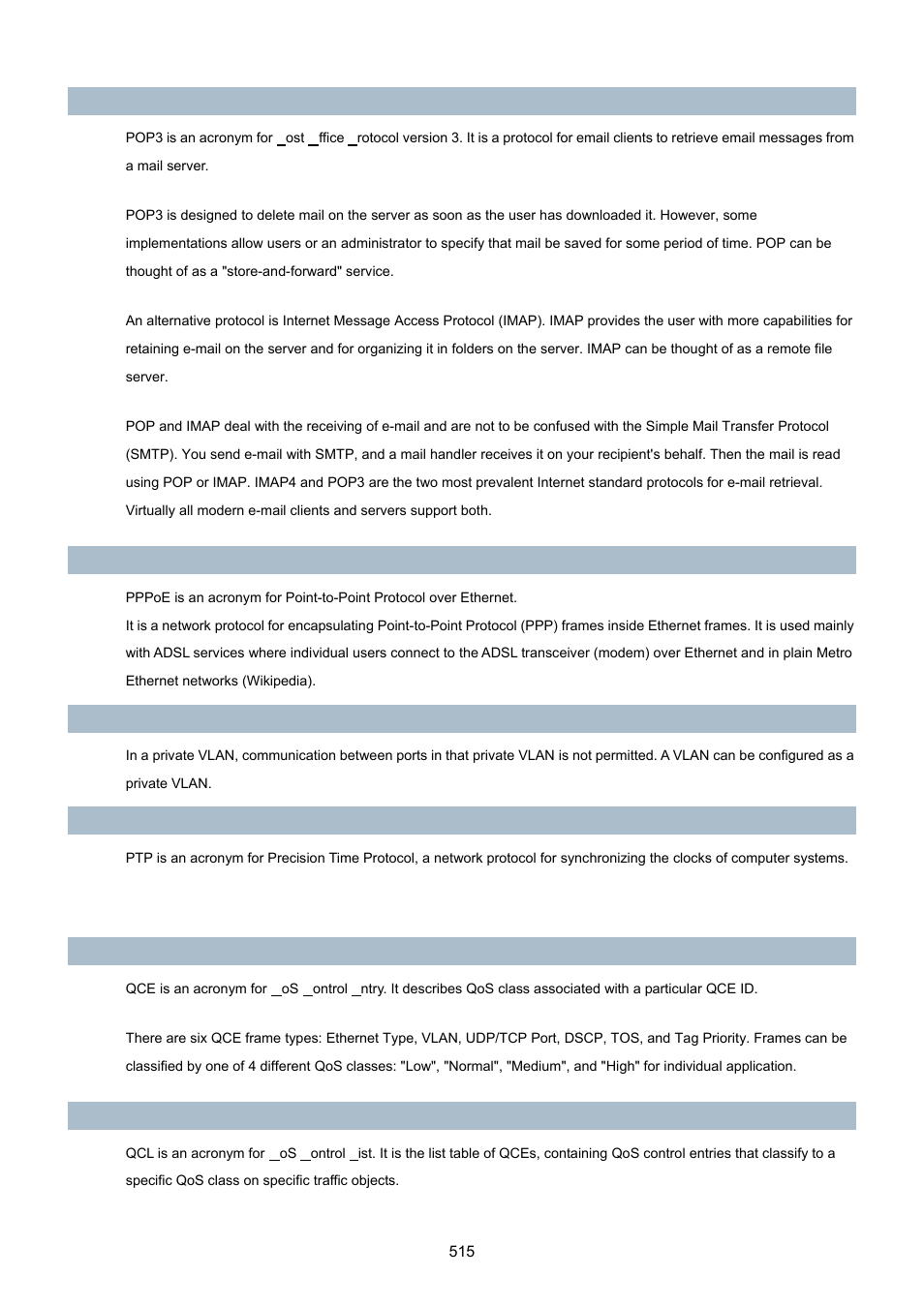PLANET MGSW-24160F User Manual | Page 515 / 523