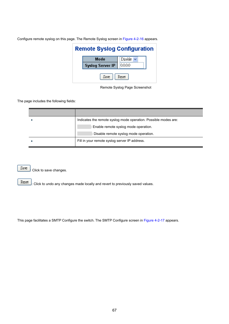 13 remote syslog, 14 smtp configure | PLANET MGSW-24160F User Manual | Page 67 / 523