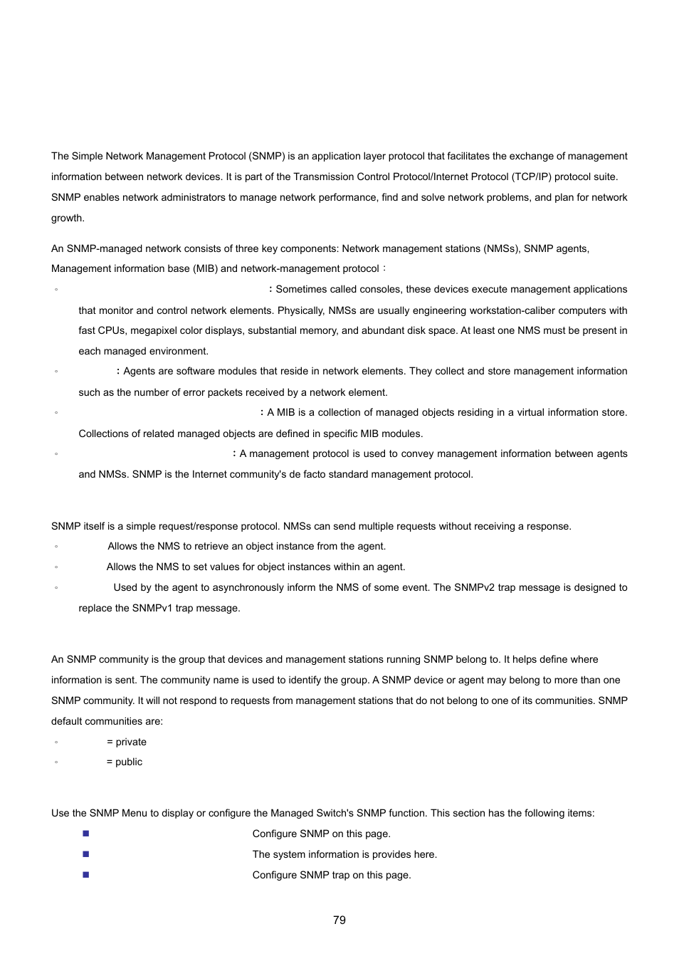 3 simple network management protocol, 1 snmp overview | PLANET MGSW-24160F User Manual | Page 79 / 523