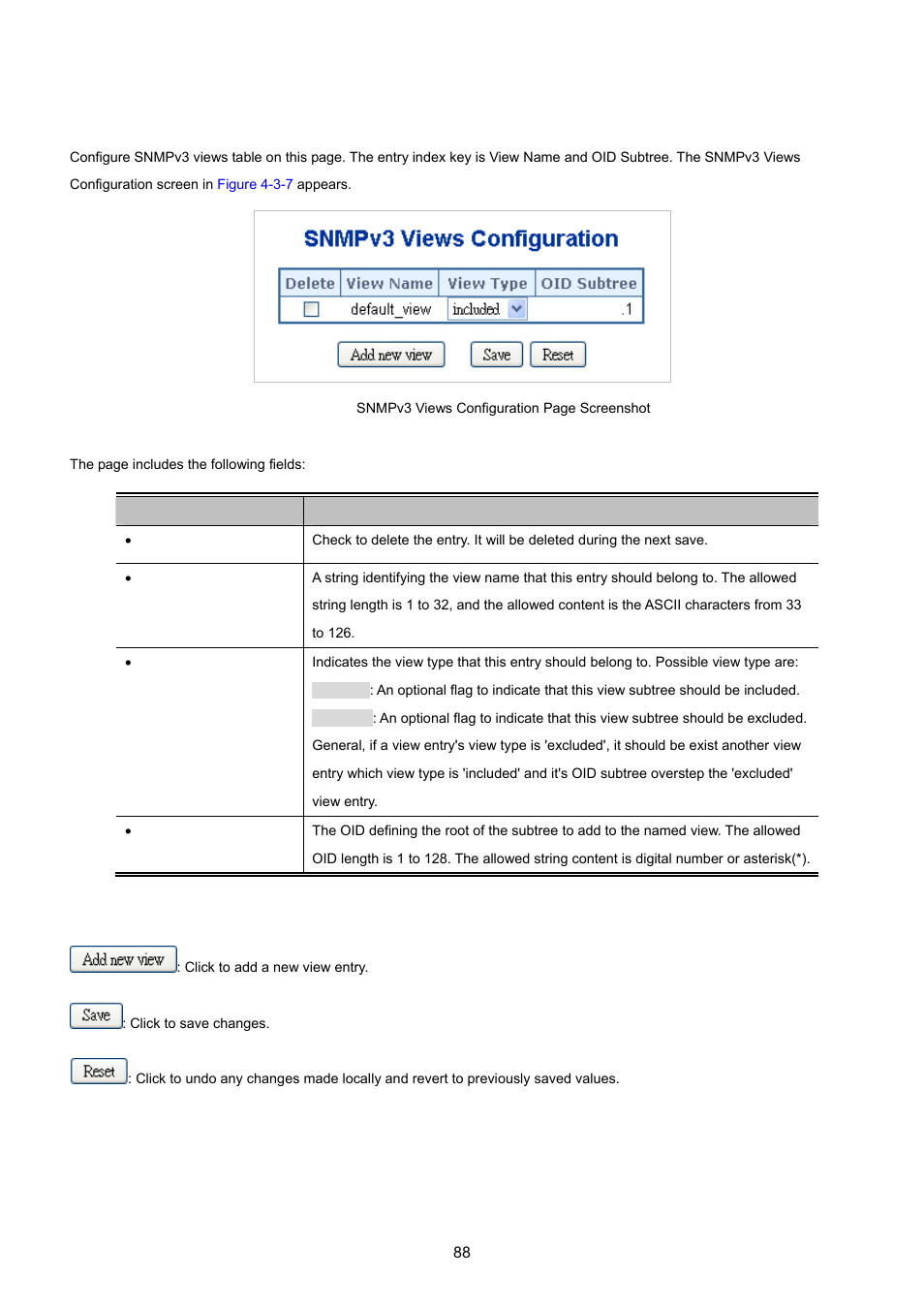 4 snmpv3 views configuration | PLANET MGSW-24160F User Manual | Page 88 / 523