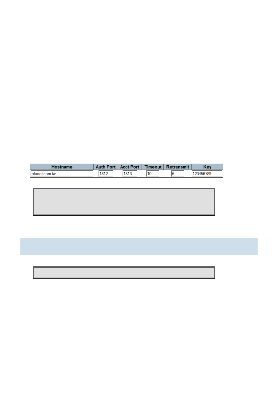 186 radius-server key | PLANET MGSW-28240F User Manual | Page 285 / 438