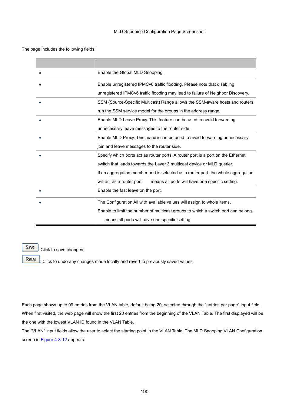 9 mld snooping vlan configuration | PLANET MGSW-28240F User Manual | Page 190 / 643