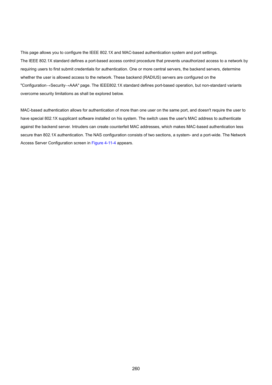 3 network access server configuration | PLANET MGSW-28240F User Manual | Page 260 / 643