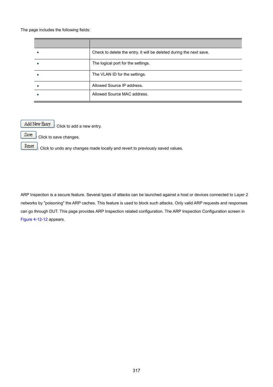 12 arp inspection | PLANET MGSW-28240F User Manual | Page 317 / 643