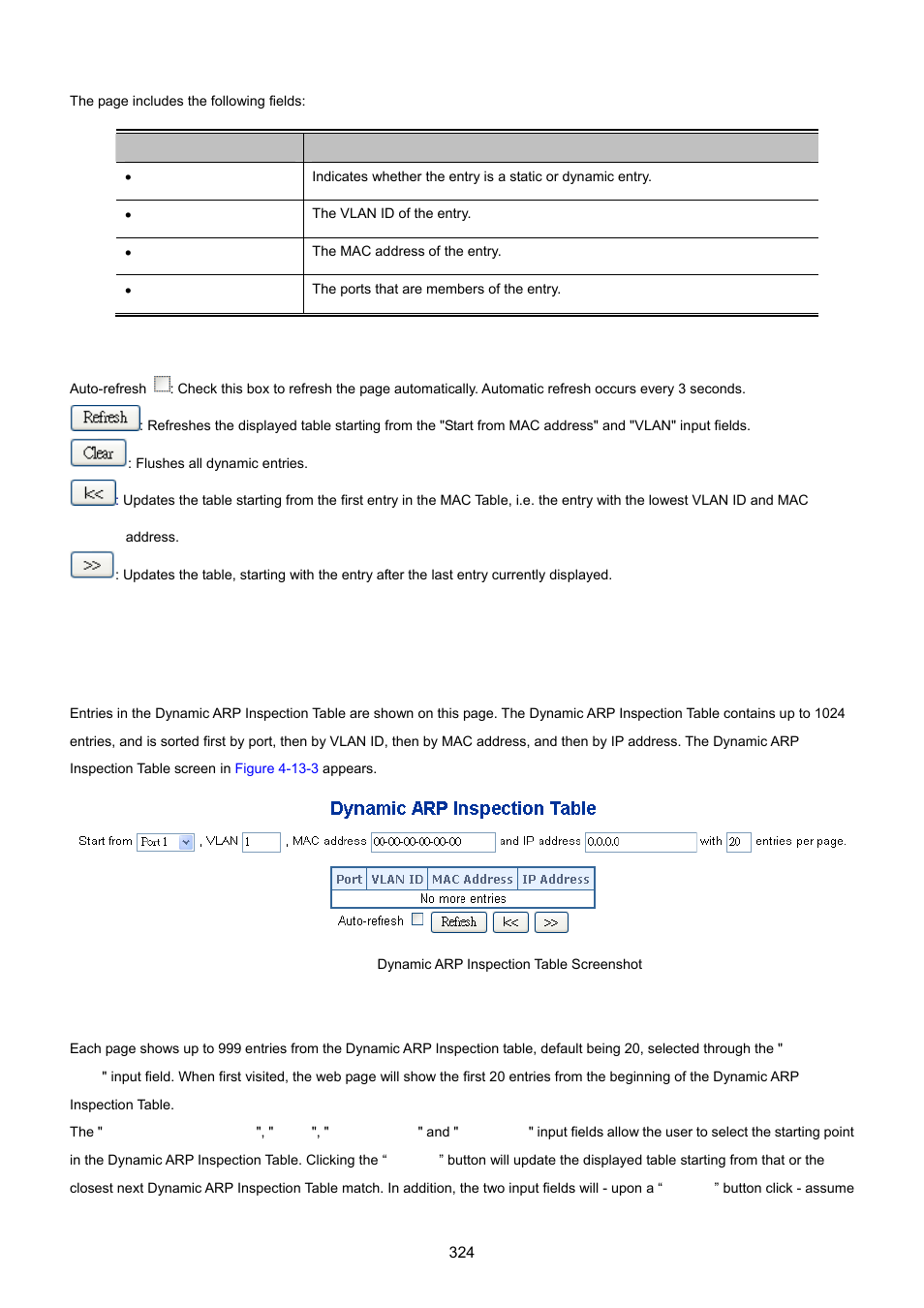 3 dynamic arp inspection table | PLANET MGSW-28240F User Manual | Page 324 / 643