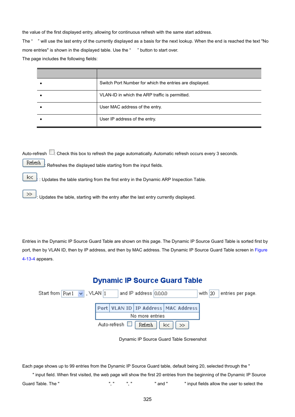 4 dynamic ip source guard table | PLANET MGSW-28240F User Manual | Page 325 / 643