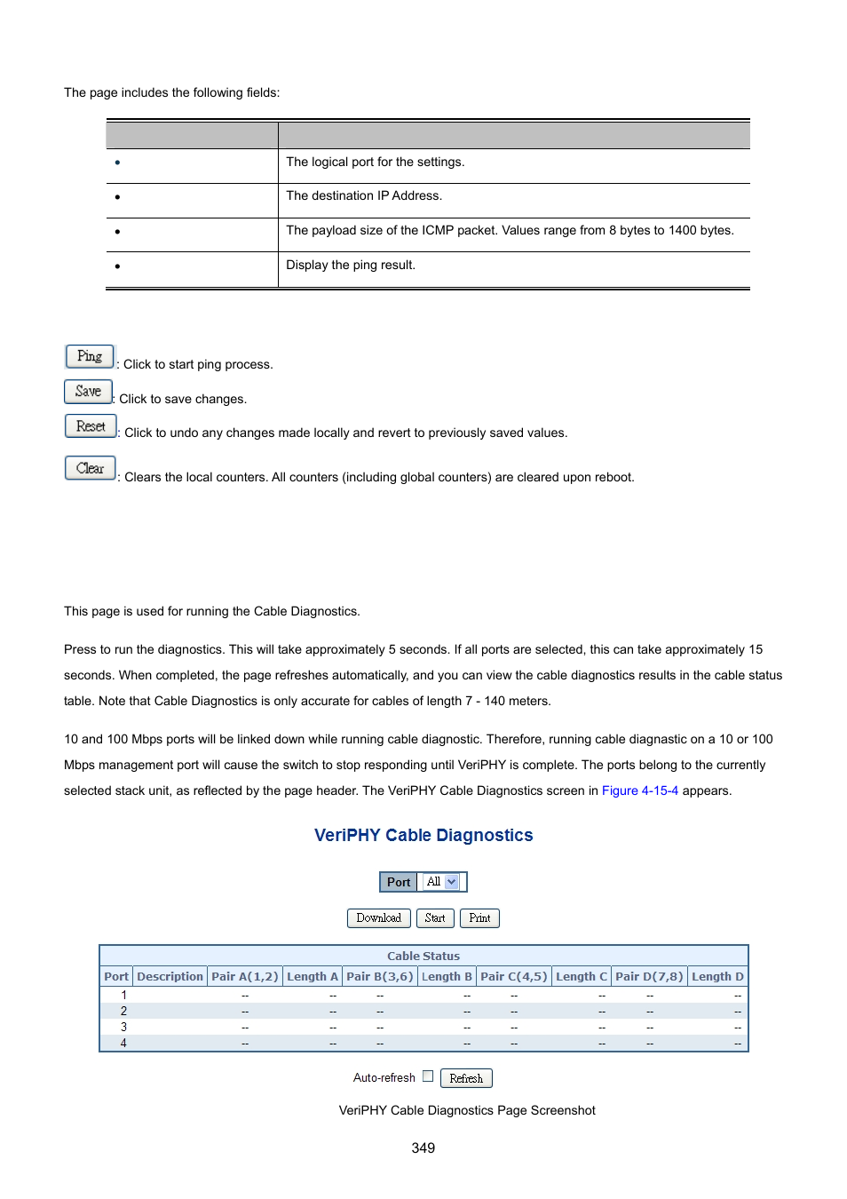 4 cable diagnostics | PLANET MGSW-28240F User Manual | Page 349 / 643