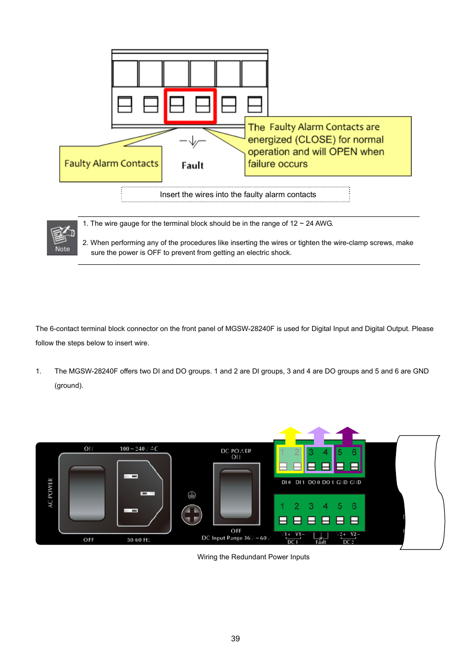 6 wiring the digital input / output, Do gnd | PLANET MGSW-28240F User Manual | Page 39 / 643