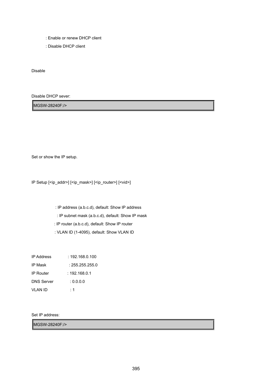 Ip setup | PLANET MGSW-28240F User Manual | Page 395 / 643