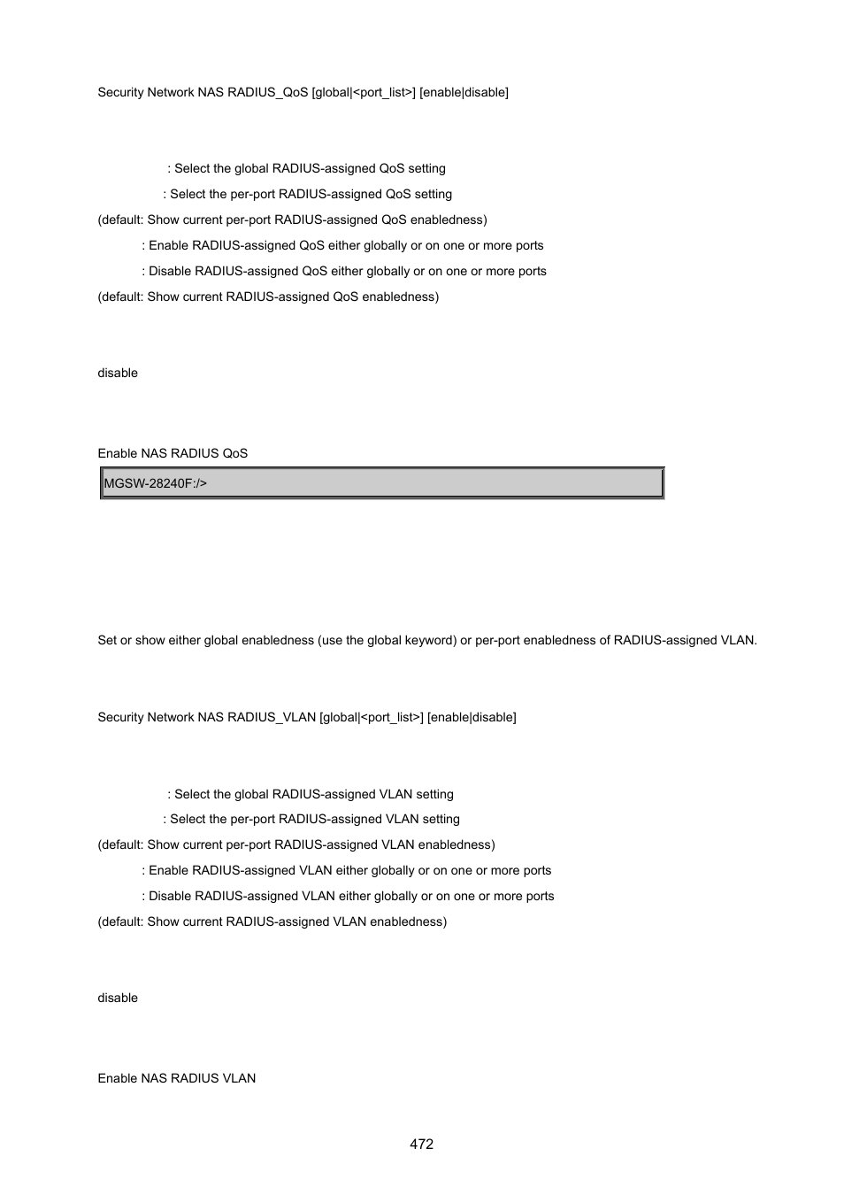 Security network nas radius_vlan | PLANET MGSW-28240F User Manual | Page 472 / 643