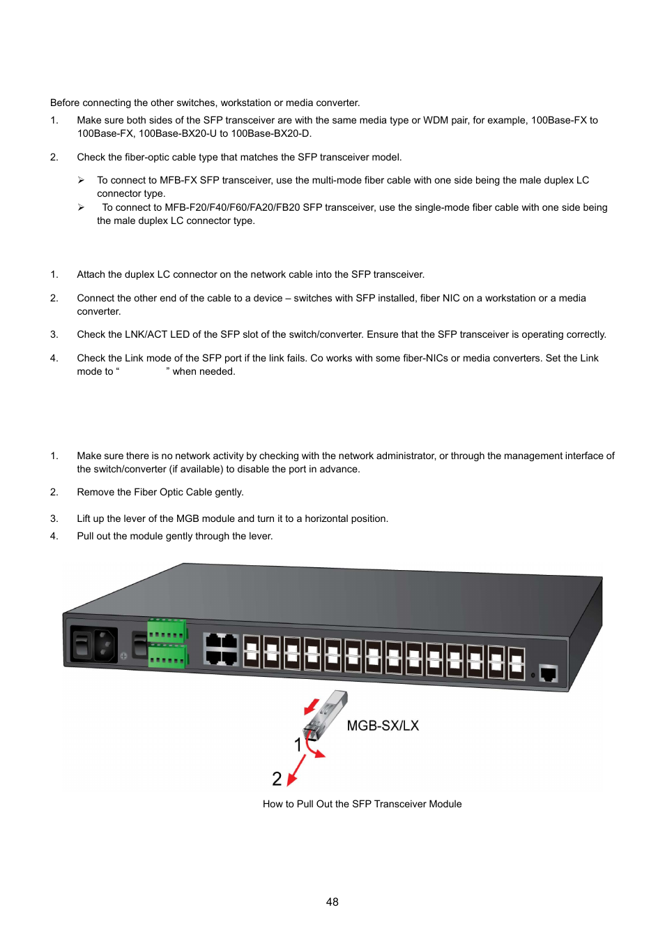 2 removing the module | PLANET MGSW-28240F User Manual | Page 48 / 643