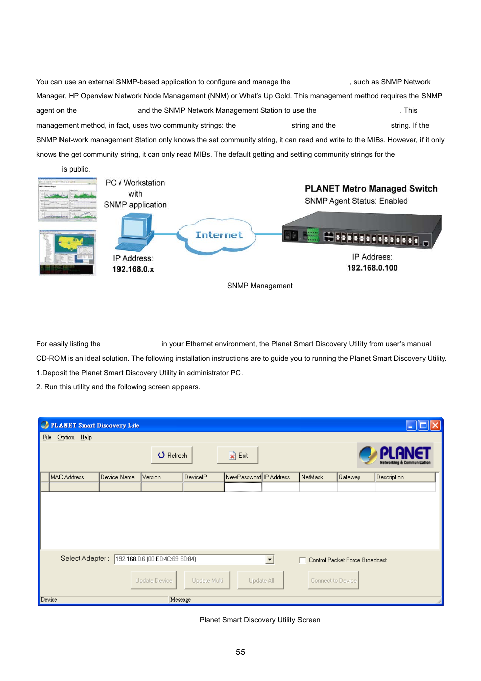 5 snmp-based network management, 6 planet smart discovery utility | PLANET MGSW-28240F User Manual | Page 55 / 643