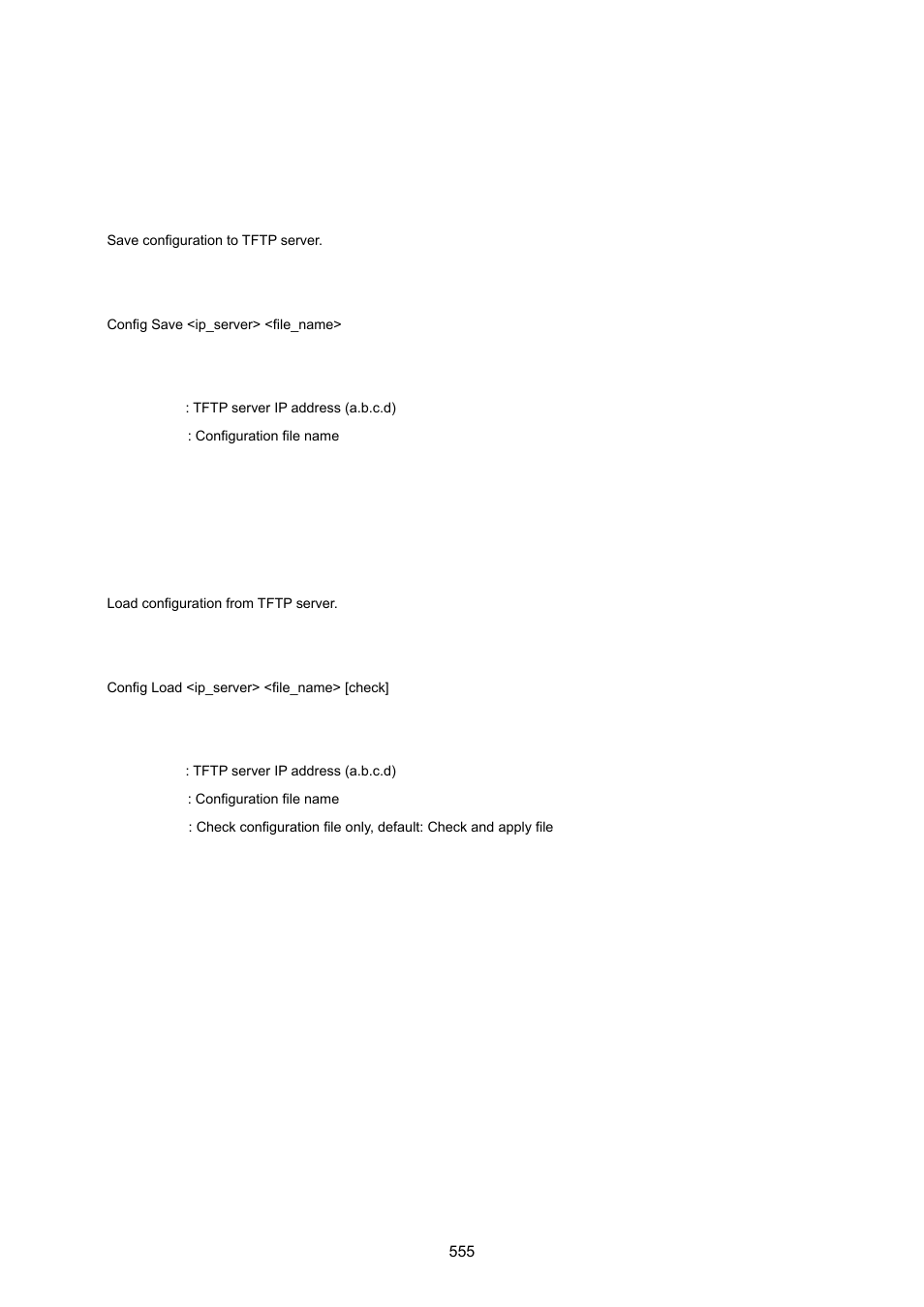 15 configuration command, Configuration save, Configuration load | PLANET MGSW-28240F User Manual | Page 555 / 643