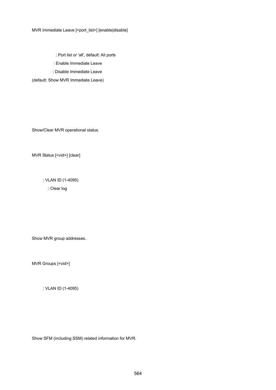 Mvr status, Mvr groups, Mvr sfm | PLANET MGSW-28240F User Manual | Page 564 / 643