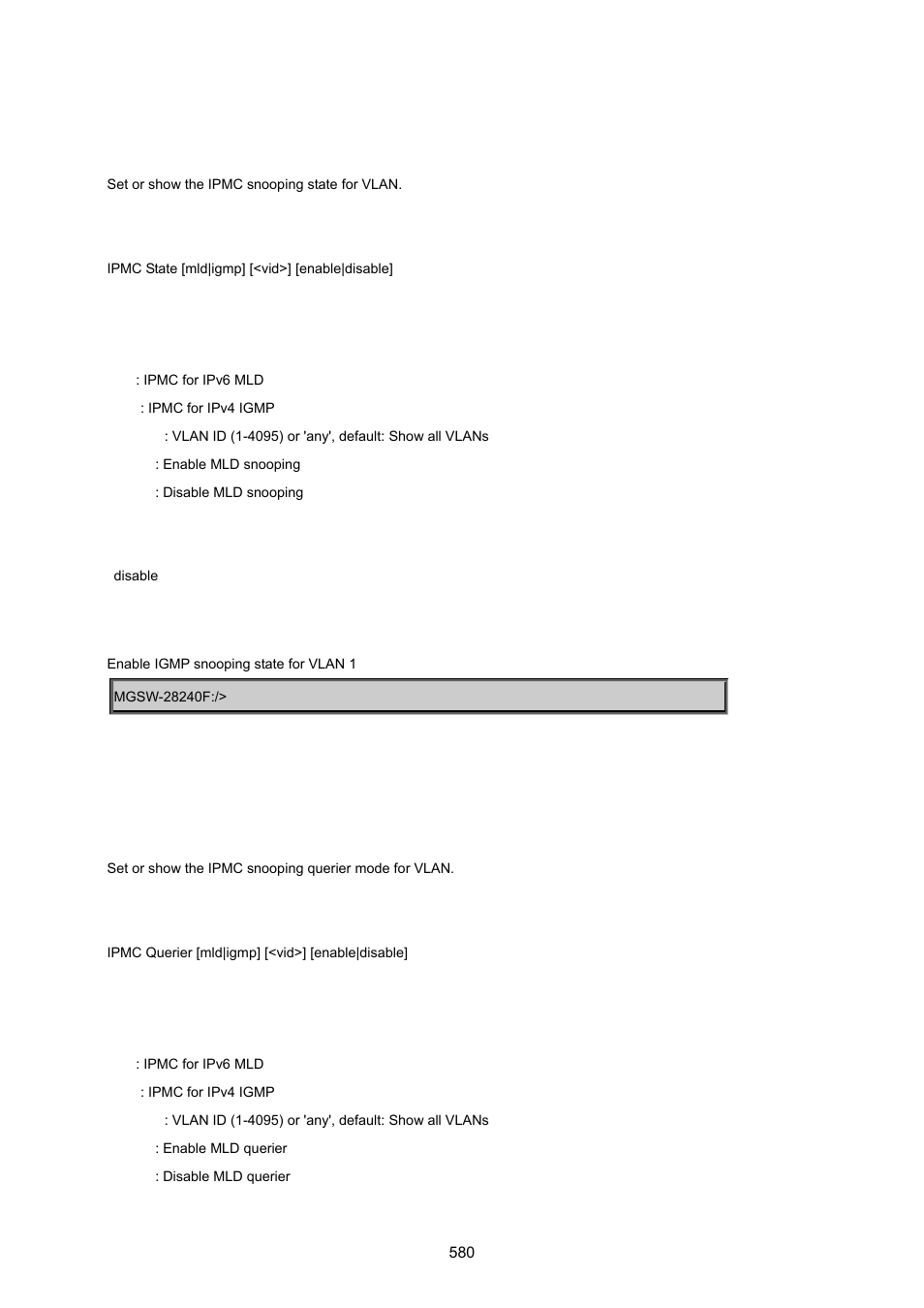 Ipmc state, Ipmc querier | PLANET MGSW-28240F User Manual | Page 580 / 643