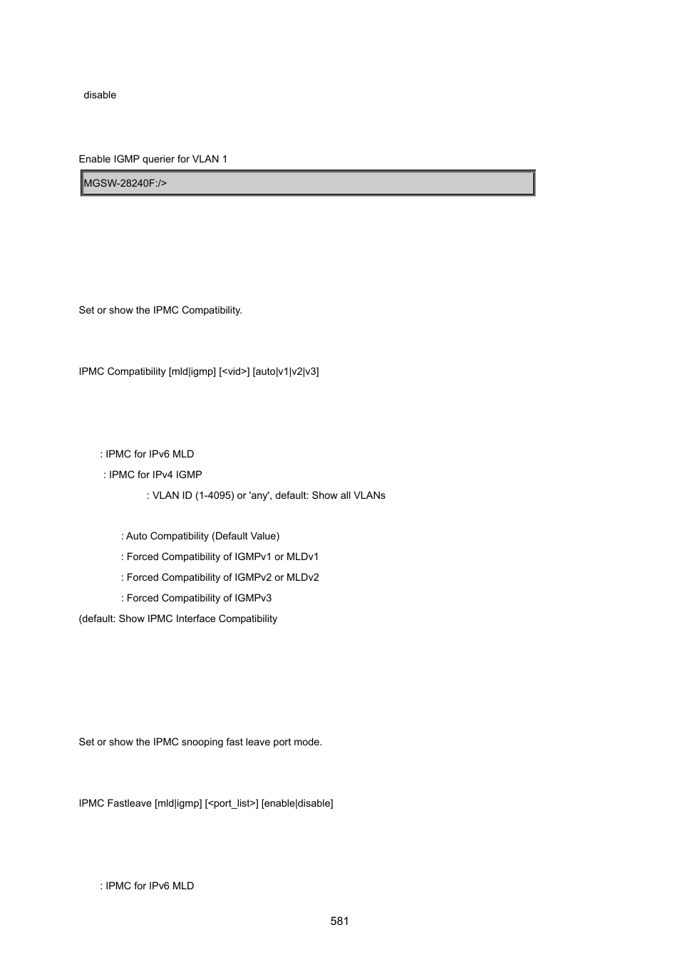 Ipmc compatibility, Ipmc fastleave | PLANET MGSW-28240F User Manual | Page 581 / 643