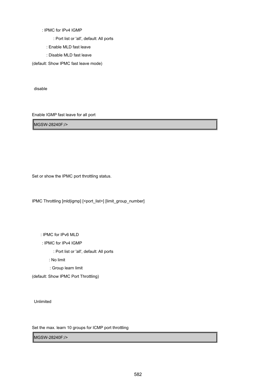 Ipmc throttling | PLANET MGSW-28240F User Manual | Page 582 / 643