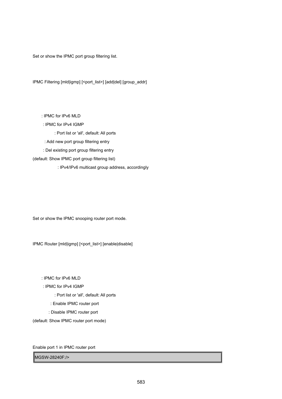 Ipmc filtering, Ipmc router | PLANET MGSW-28240F User Manual | Page 583 / 643