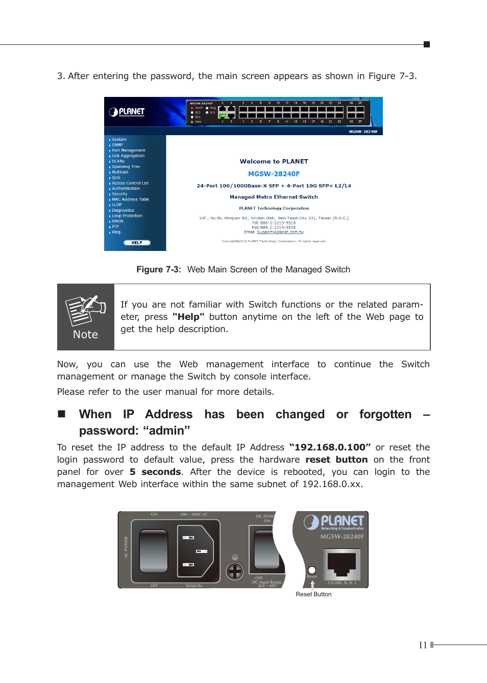 PLANET MGSW-28240F User Manual | Page 11 / 12