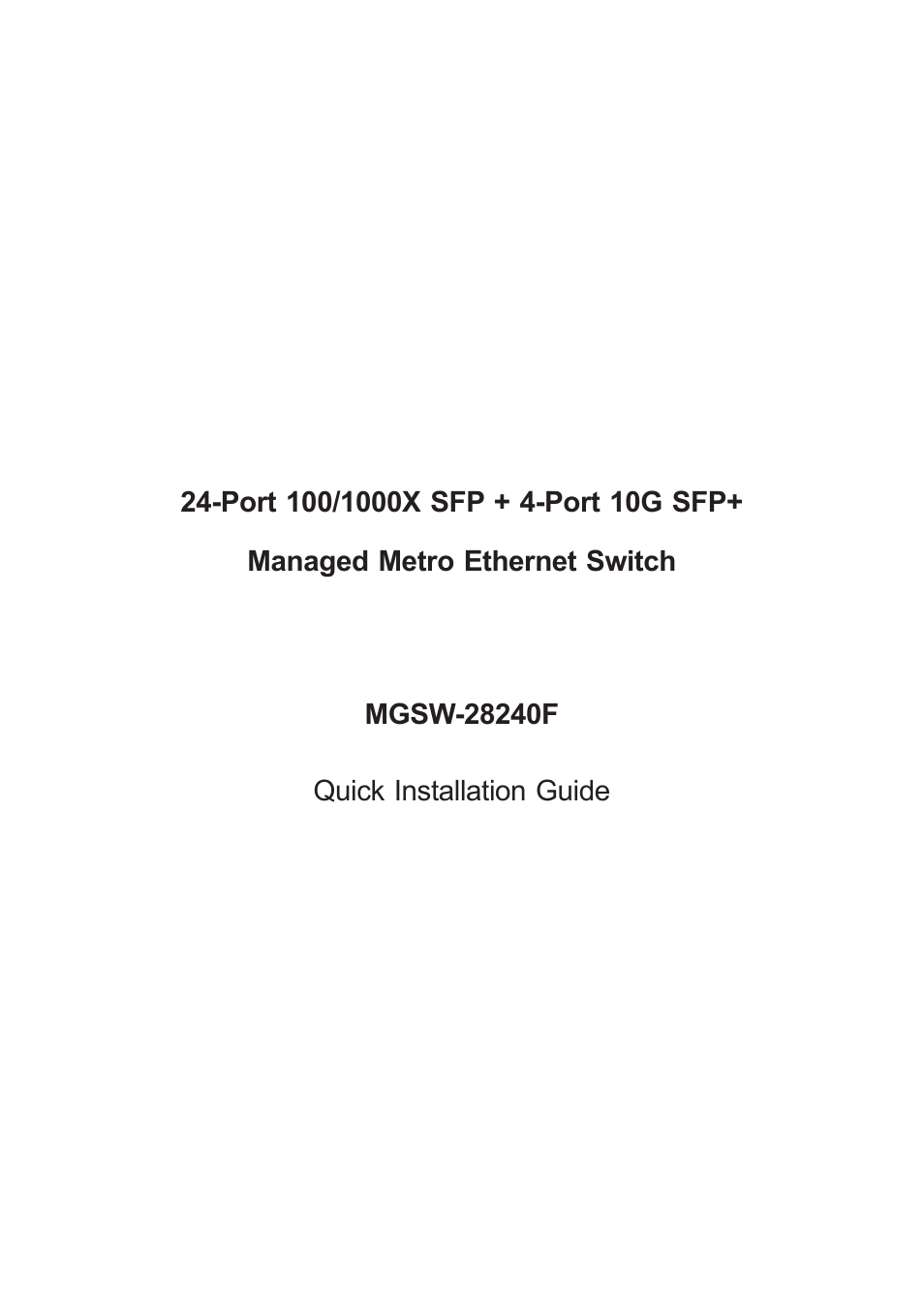 PLANET MGSW-28240F User Manual | 16 pages