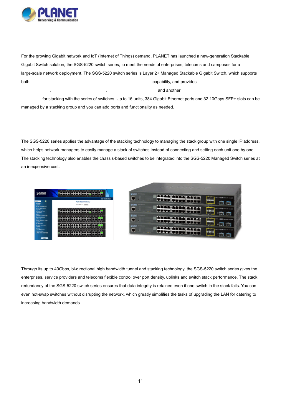 2 product description | PLANET SGS-5220-24P2X User Manual | Page 11 / 373