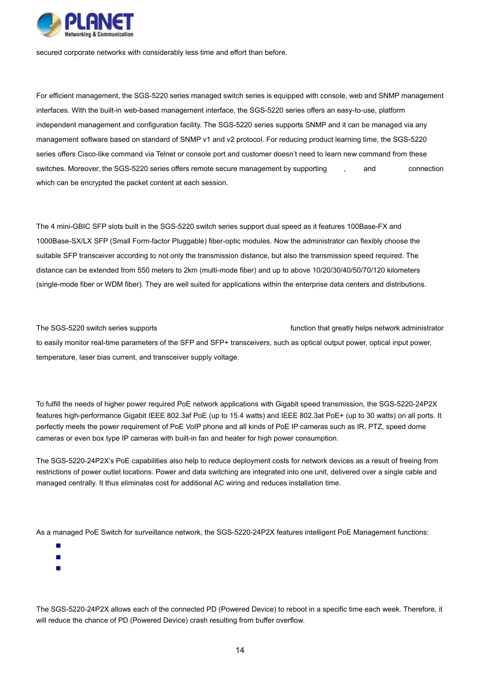 PLANET SGS-5220-24P2X User Manual | Page 14 / 373