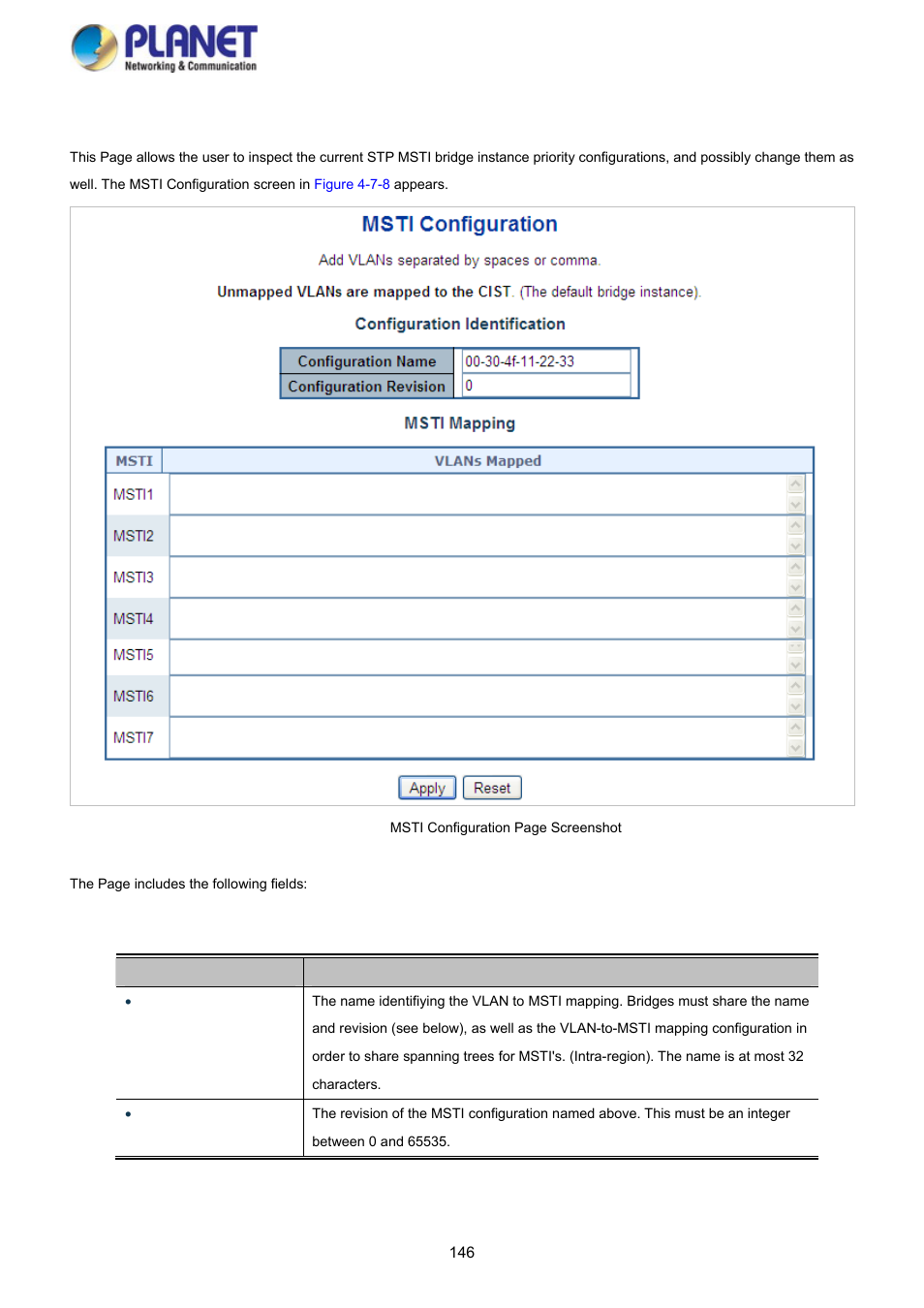 6 msti configuration | PLANET SGS-5220-24P2X User Manual | Page 146 / 373