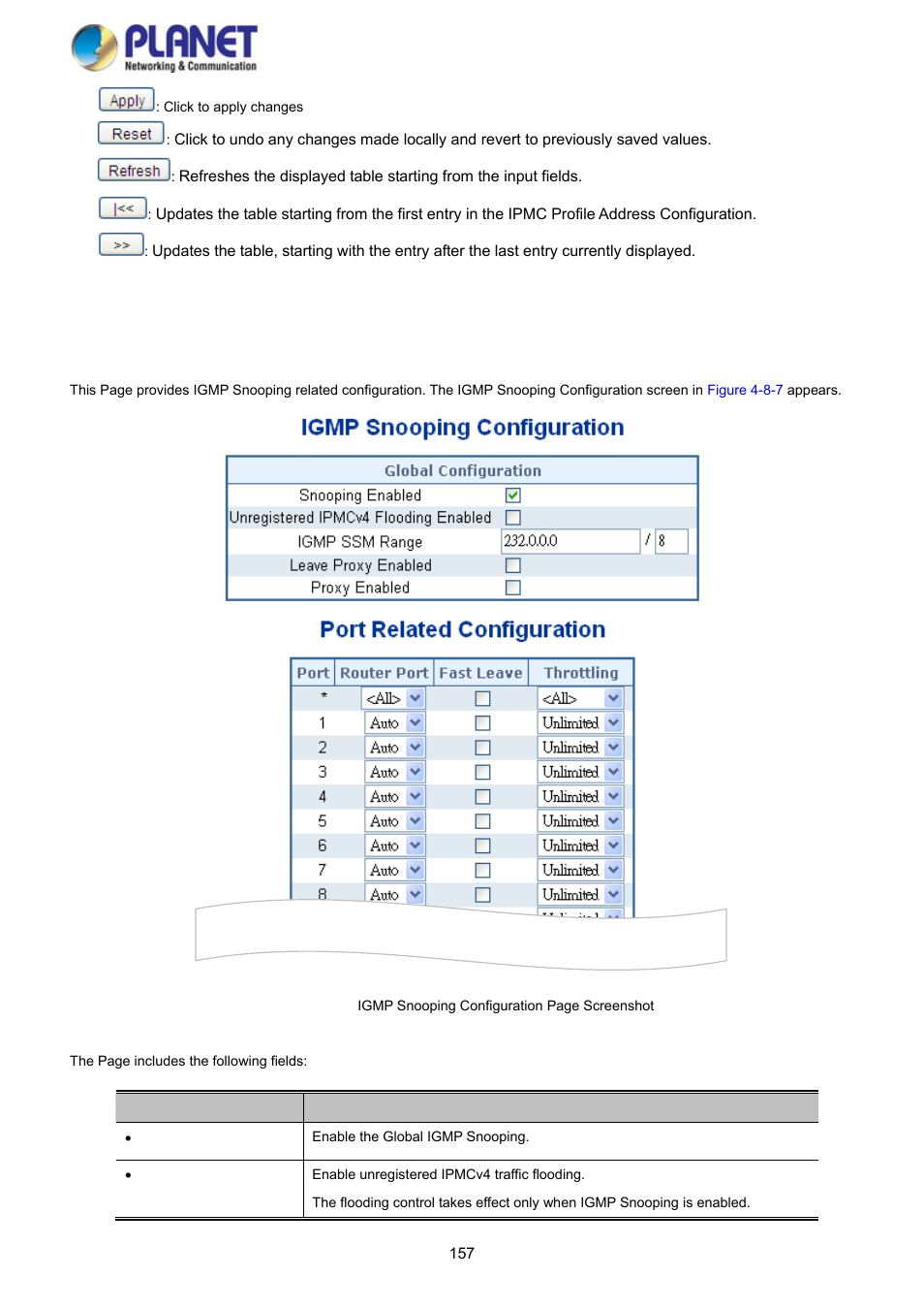 4 igmp snooping configuration | PLANET SGS-5220-24P2X User Manual | Page 157 / 373