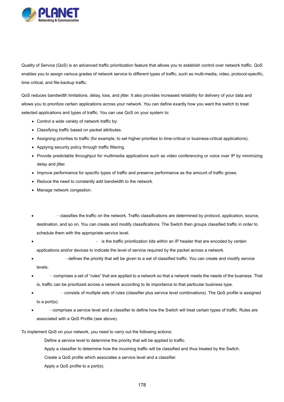 9 quality of service, 1 understanding qos | PLANET SGS-5220-24P2X User Manual | Page 178 / 373