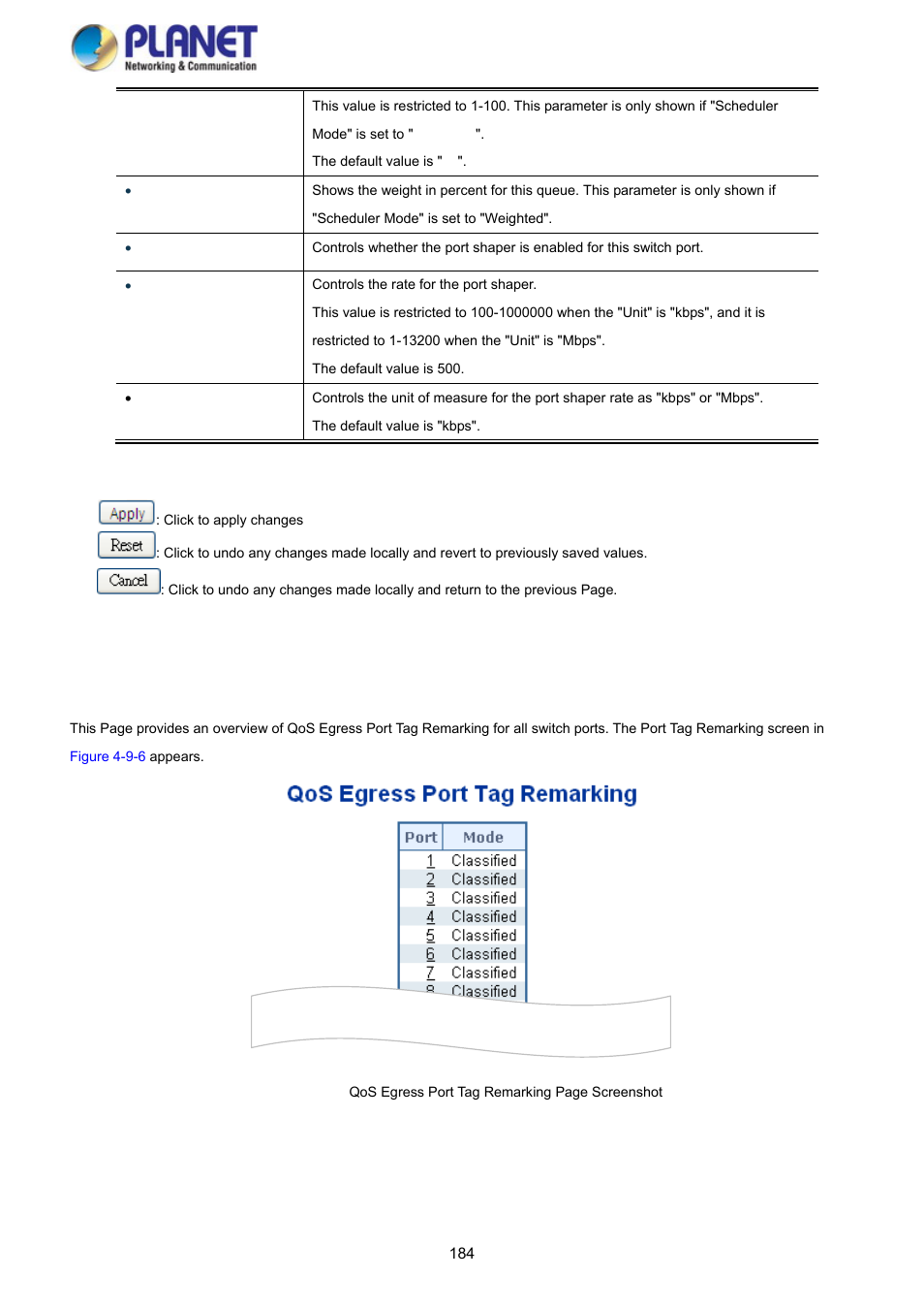 6 port tag remarking | PLANET SGS-5220-24P2X User Manual | Page 184 / 373